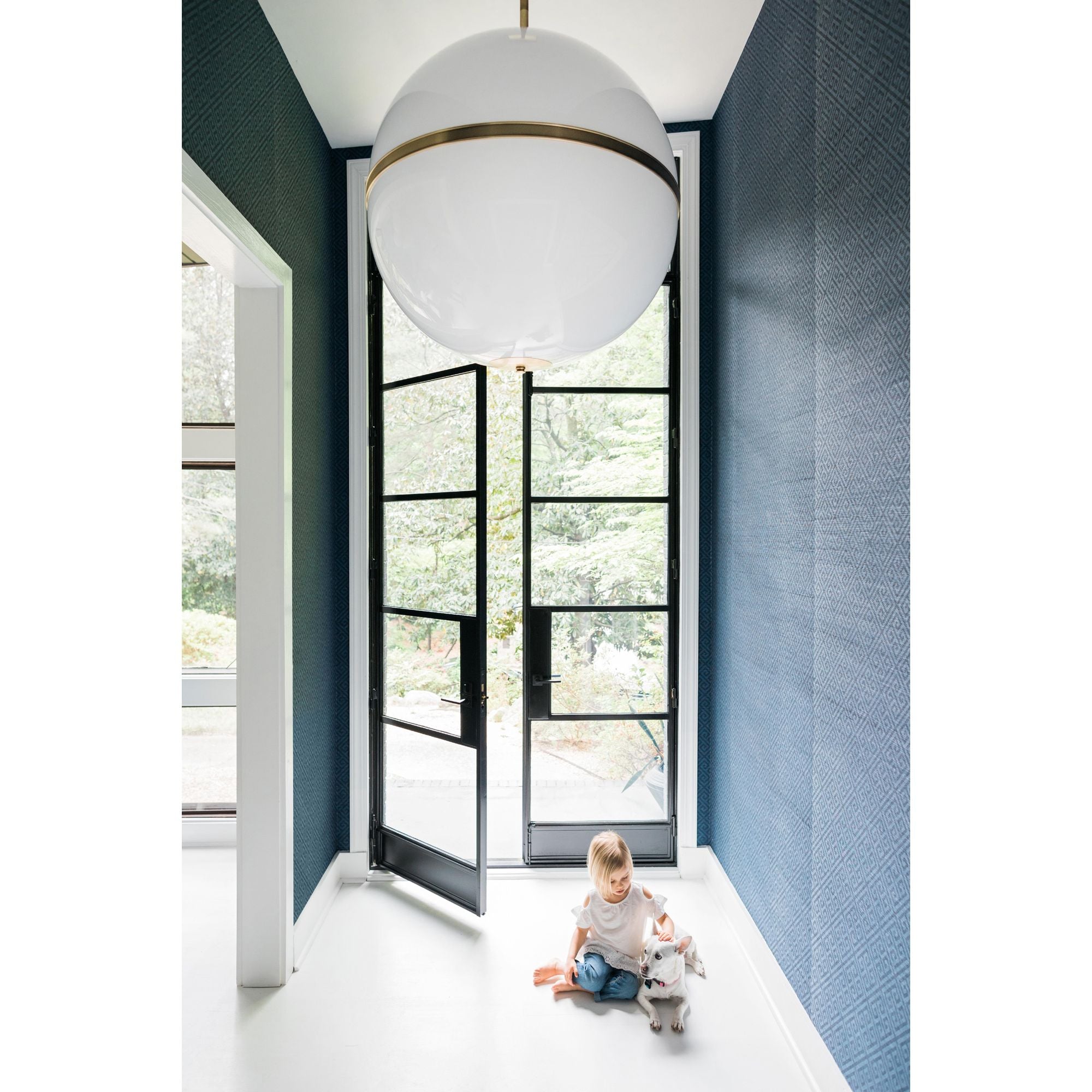 Brian Patrick Flynn Truax 4 Light Aged Brass Pendant Lucite 30"W x 32"H x 30"D