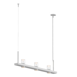 Sonneman 20QWL04B Intervals 4' Linear LED Pendant with Clear w/Cone Uplight Trim in Satin White