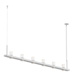 Sonneman 20QWL08B Intervals 8' Linear LED Pendant with Clear w/Cone Uplight Trim in Satin White