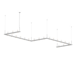 Sonneman 20QWZ46B Intervals 4' x 16' Zig-Zag LED Pendant with Clear w/Cone Uplight Trim in Satin White
