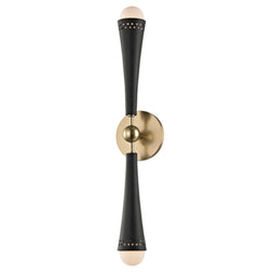 Tupelo 2 Light Wall Sconce in Aged Brass