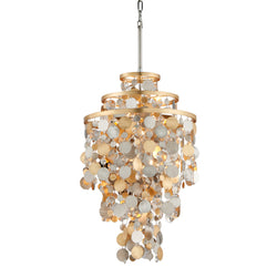 Ambrosia 5 Light Chandelier in Gold Silver Leaf & Stainless