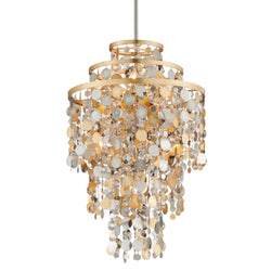 Ambrosia 7 Light Chandelier in Gold Silver Leaf & Stainless