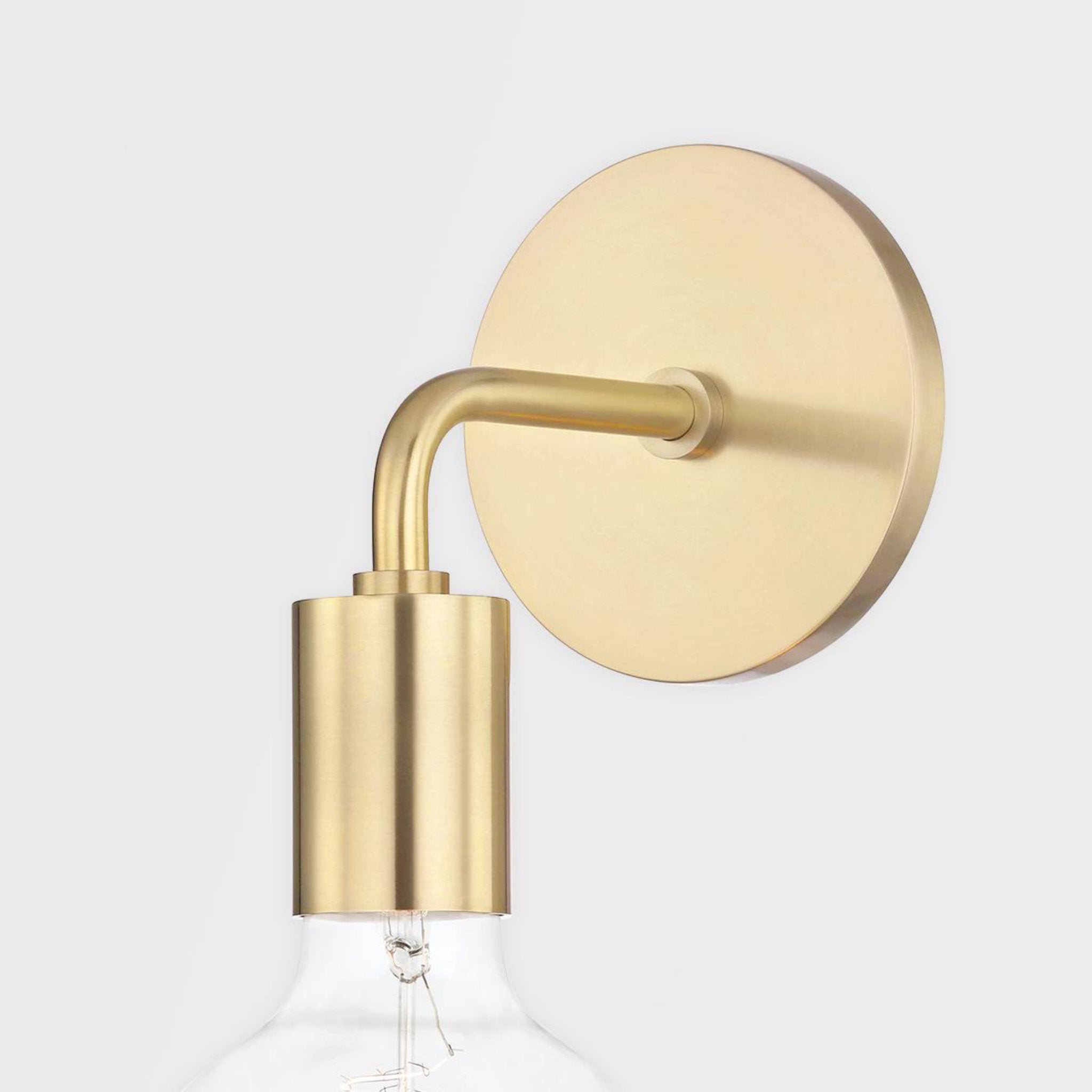 Ava 1-Light Wall Sconce in  Aged Brass 4.75L x 4.75W x 16.75H