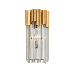 Charisma 1 Light Wall Sconce in Gold Leaf W Polished Stainless
