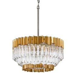 Charisma 5 Light Chandelier in Gold Leaf W Polished Stainless