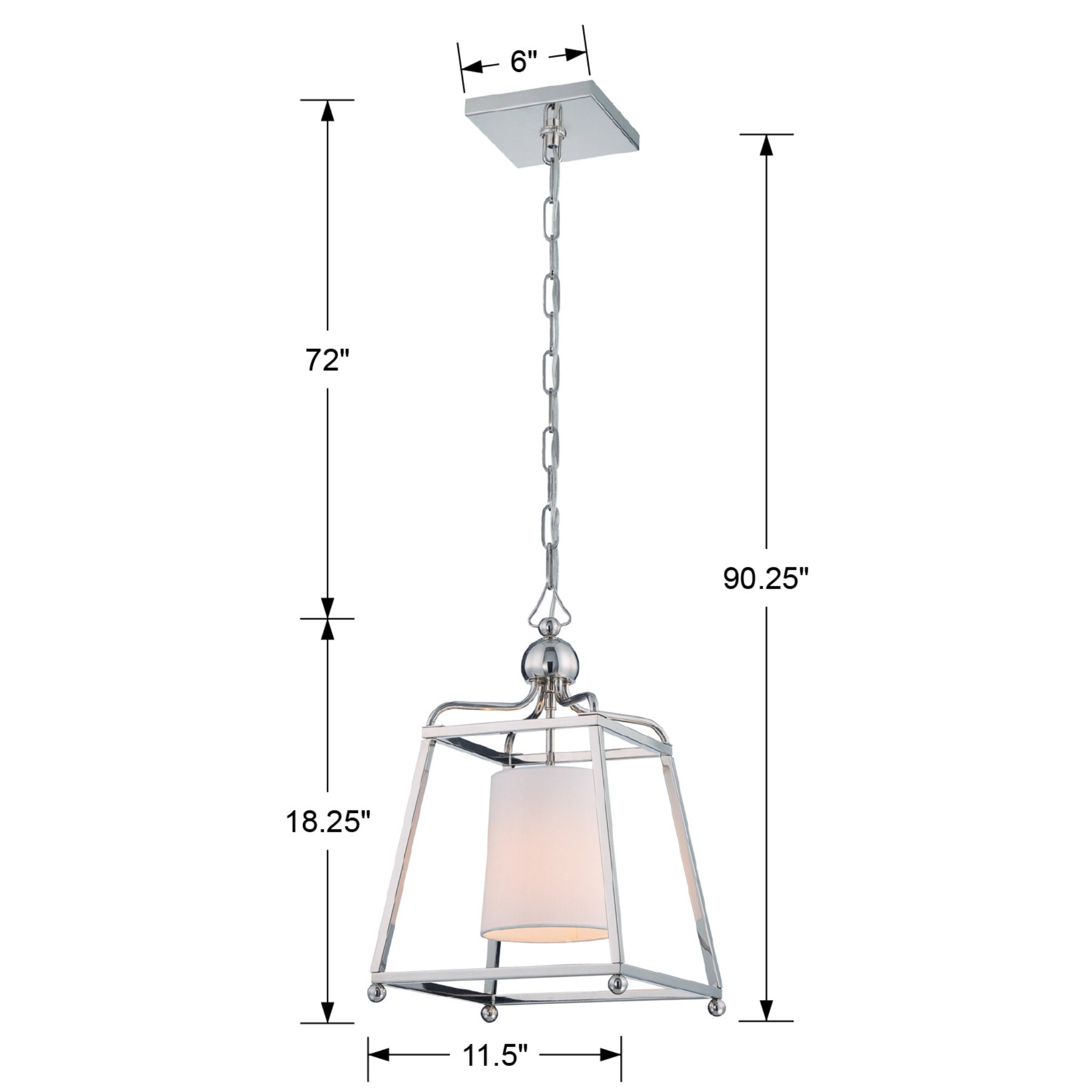 Libby Langdon Sylvan 11.5'' Polished Nickel Pendant Silver 11.5"W x 18.25"H x 11.5"D