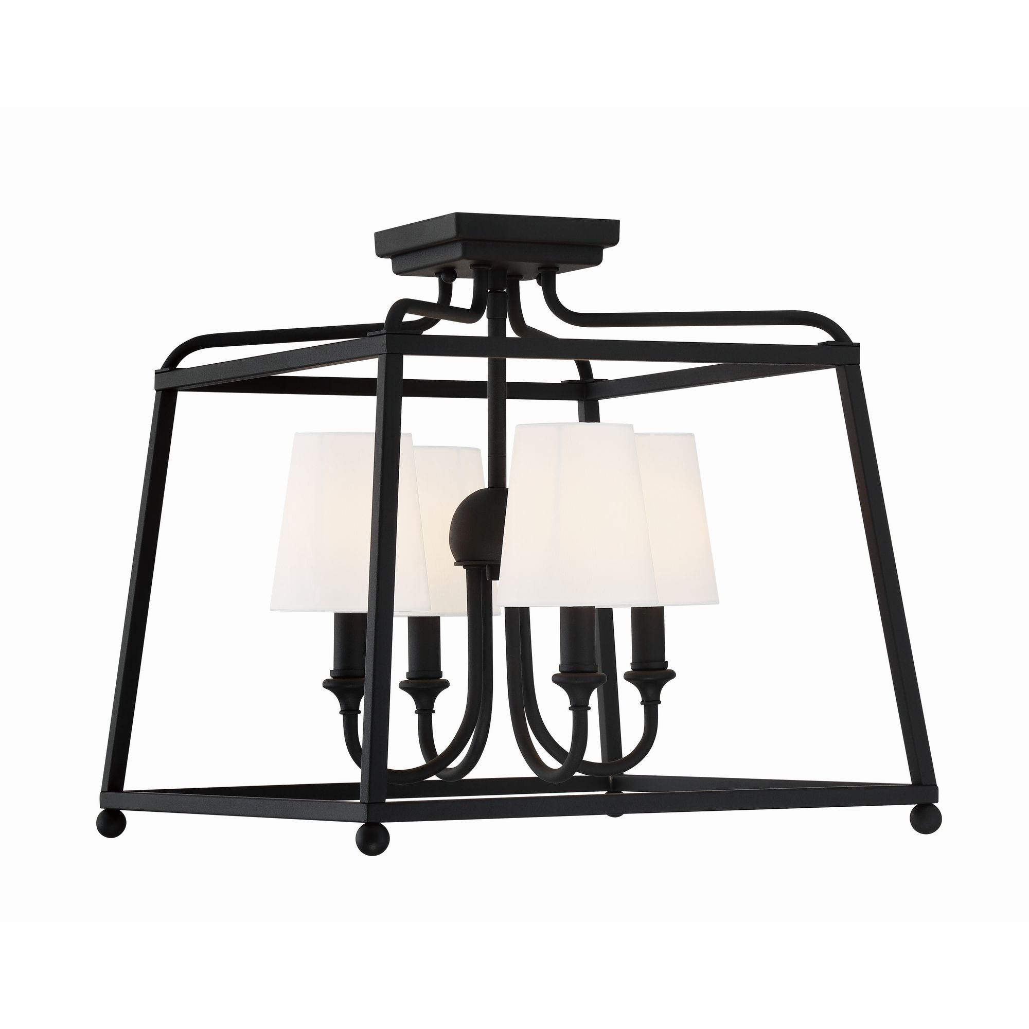 Libby Langdon Sylvan 16'' Black Forged Semi Flush Mount Black 16"W x 15.5"H x 16"D