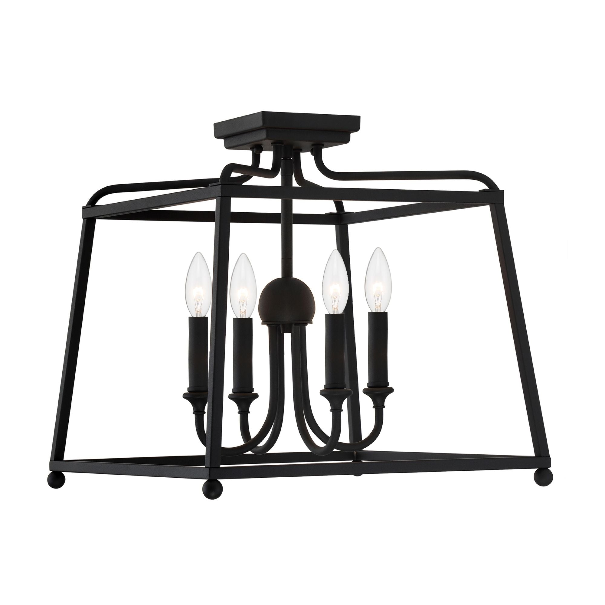 Libby Langdon Sylvan 16'' Black Forged Semi Flush Mount Black 16"W x 15.5"H x 16"D