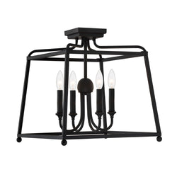 Libby Langdon for Crystorama Sylvan 4 Light Black Forged Ceiling Mount