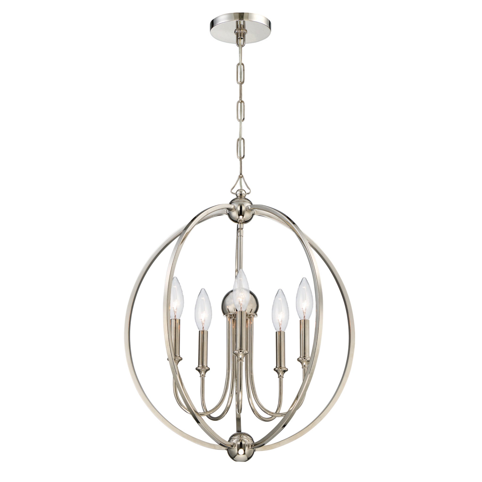Libby Langdon Sylvan 22.5'' Polished Nickel Chandelier Silver 22.5"W x 26.5"H x 22.5"D