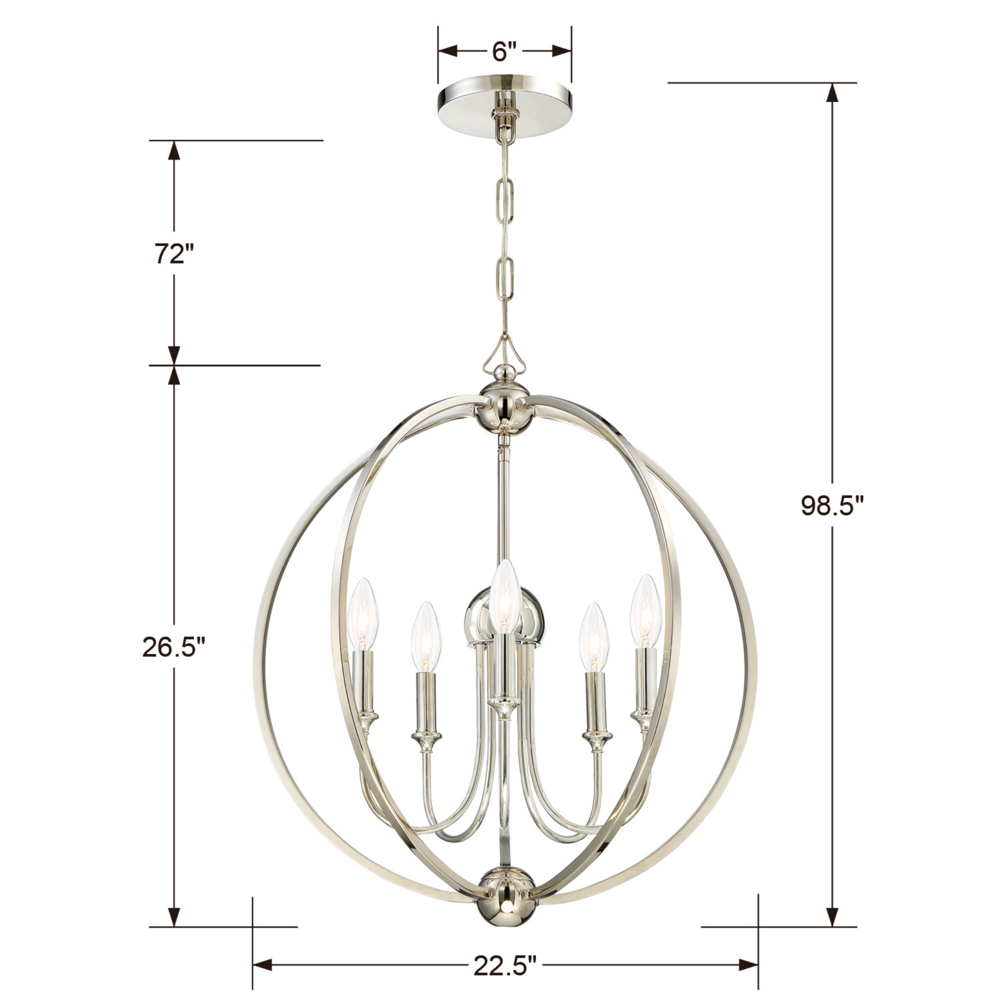 Libby Langdon Sylvan 22.5'' Polished Nickel Chandelier Silver 22.5"W x 26.5"H x 22.5"D