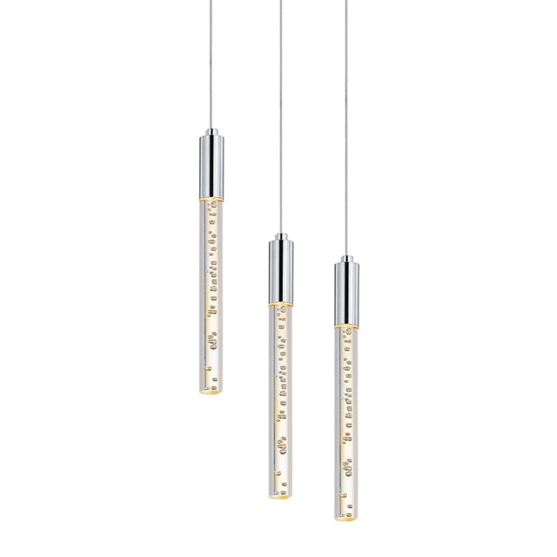 Sonneman 2253.01 Champagne Wands 3-Light LED Round Pendant in Polished Chrome
