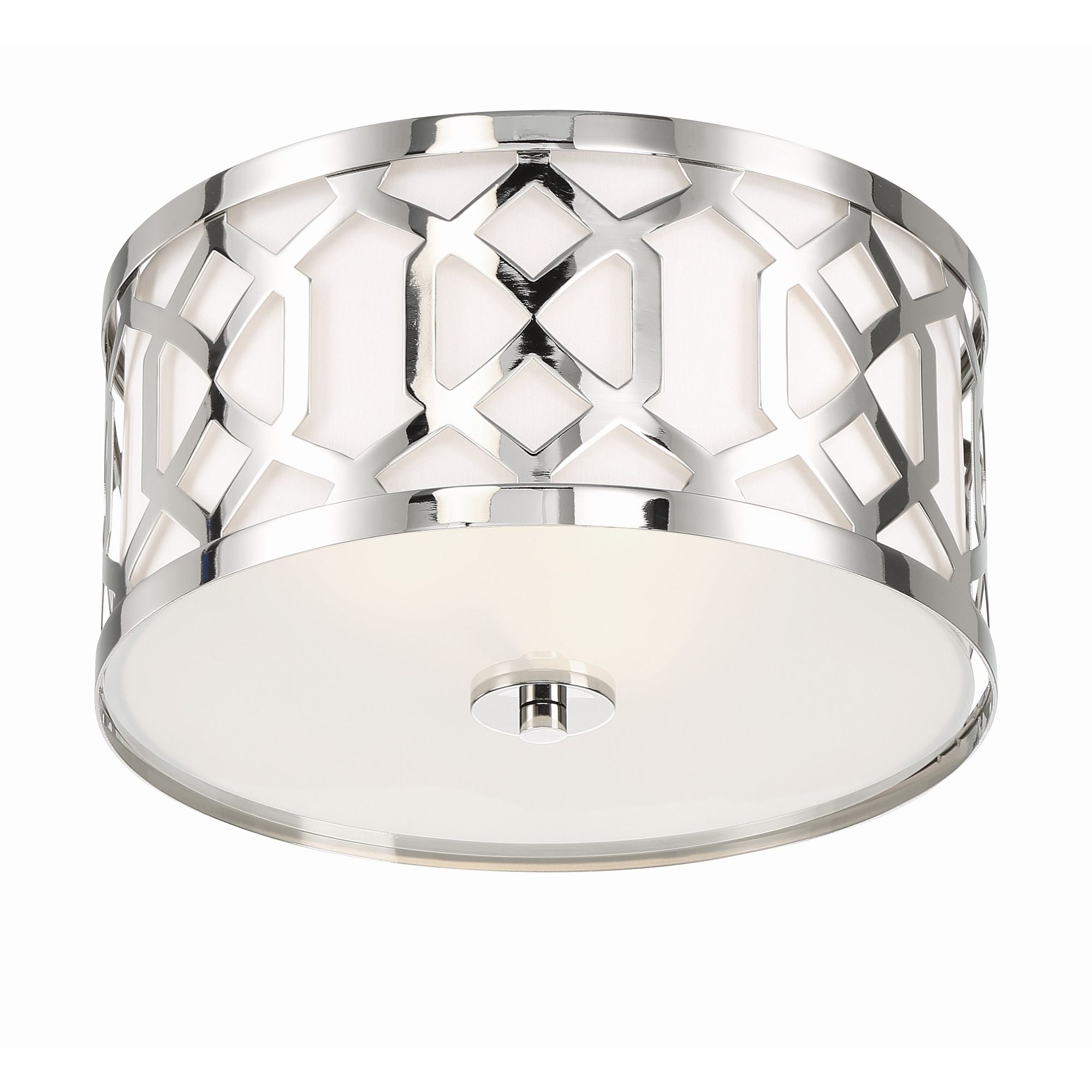 Libby Langdon Jennings 16.25'' Polished Nickel Flush Mount Silver 16.25"W x 8.75"H x 16.25"D