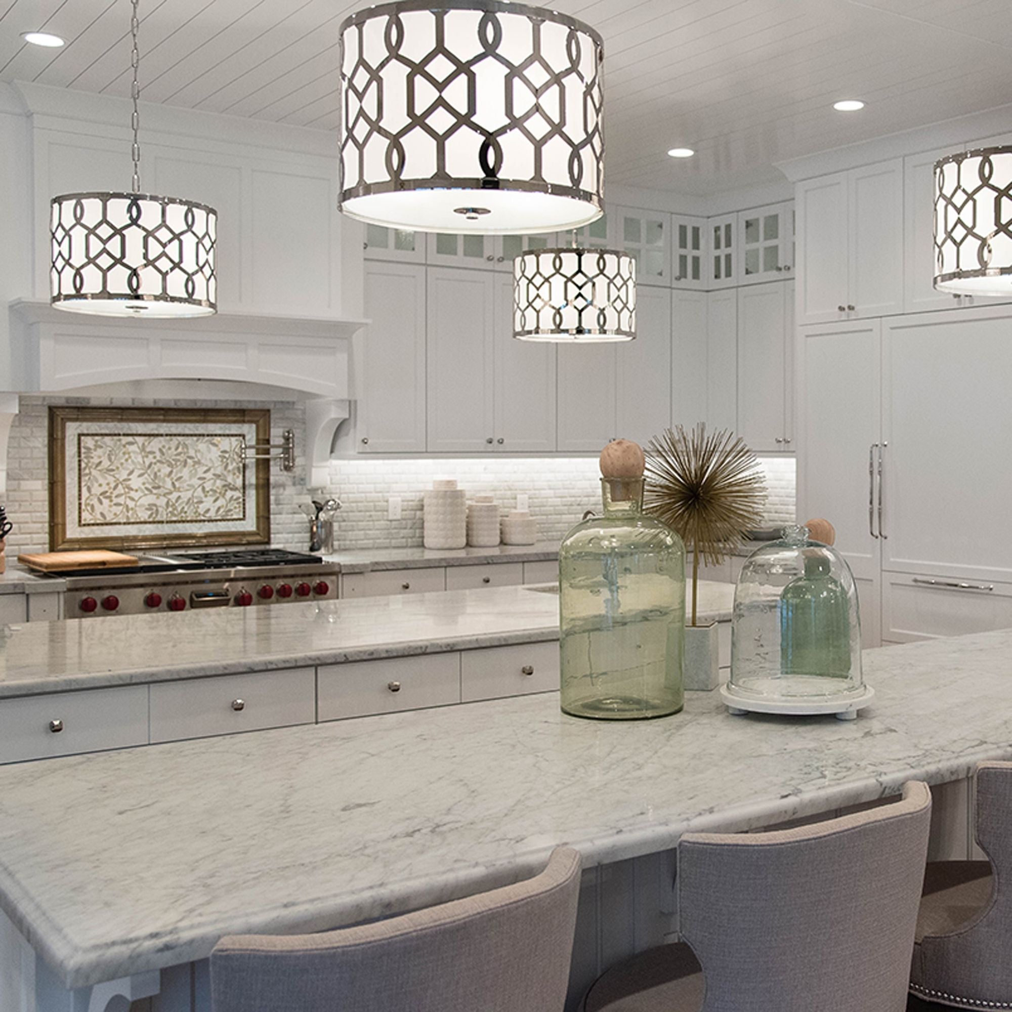 Libby Langdon Jennings 3 Light Polished Nickel Chandelier Silk Shade 18.25"W x 15"H x 18.25"D