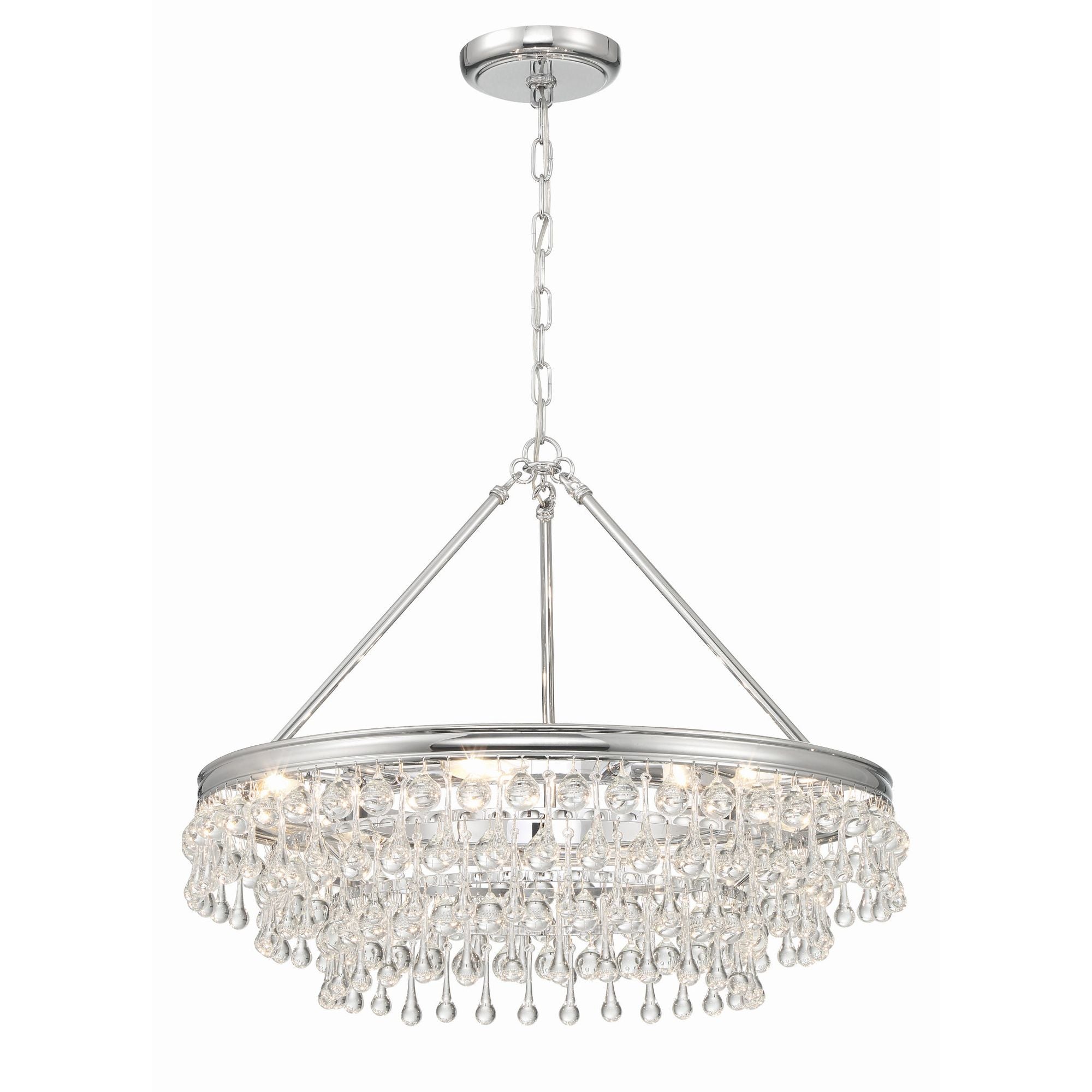 Calypso 25'' Crystal Teardrop Polished Chrome Chandelier Silver 25"W x 19.75"H x 25"D
