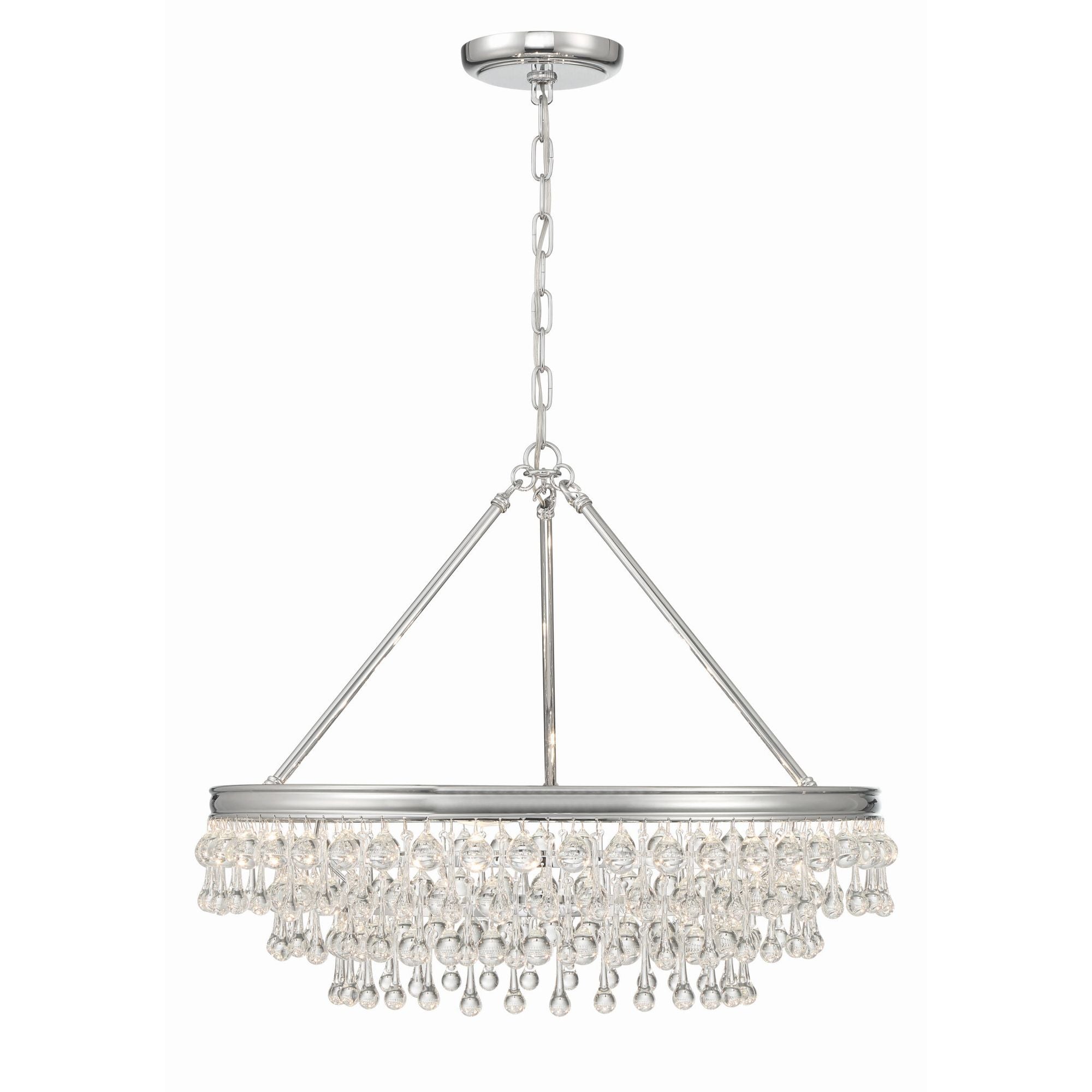 Calypso 25'' Crystal Teardrop Polished Chrome Chandelier Silver 25"W x 19.75"H x 25"D
