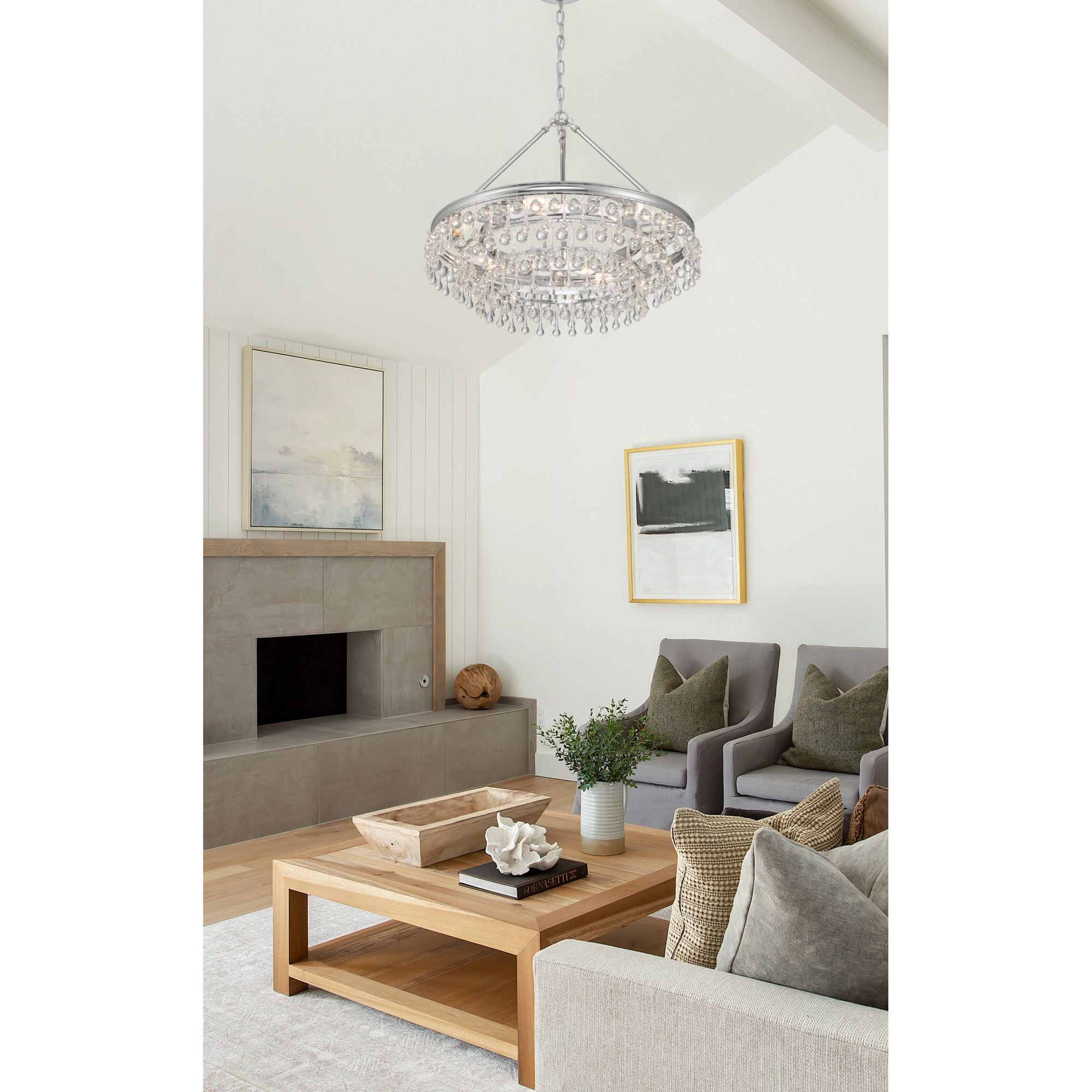 Calypso 25'' Crystal Teardrop Polished Chrome Chandelier Silver 25"W x 19.75"H x 25"D