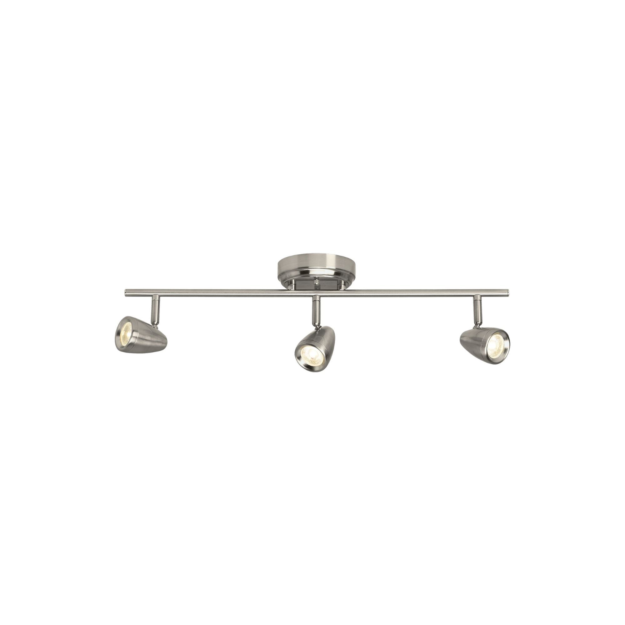 Talida Three Light LED Track Modern Ceiling Fixture 5" Width 6.875" Height Steel Round Brushed Nickel Shade in