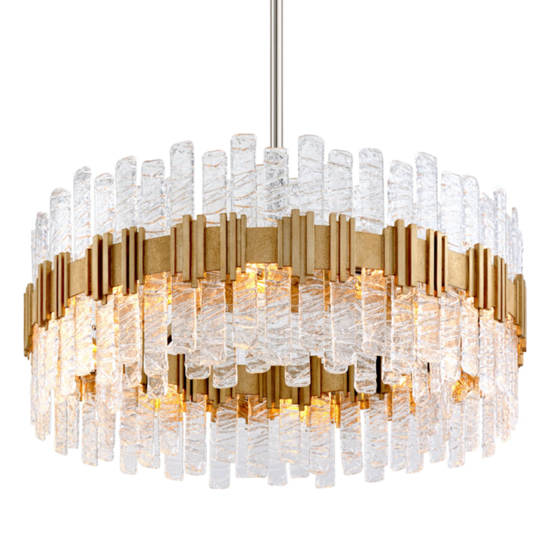 Ciro 10 Light Chandelier in Antique Silver Leaf Stainless