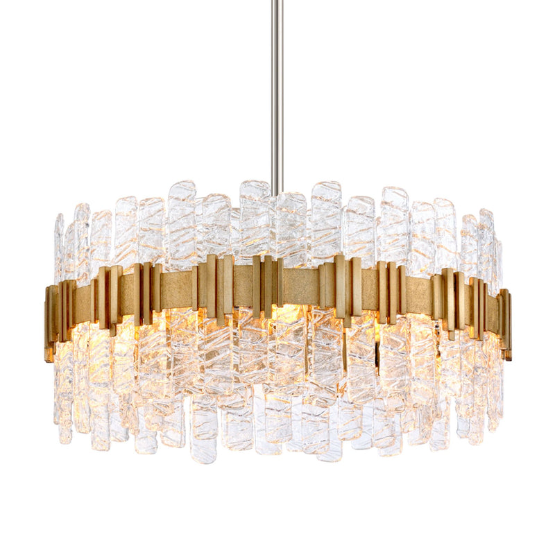 Ciro 8 Light Chandelier in Antique Silver Leaf Stainless