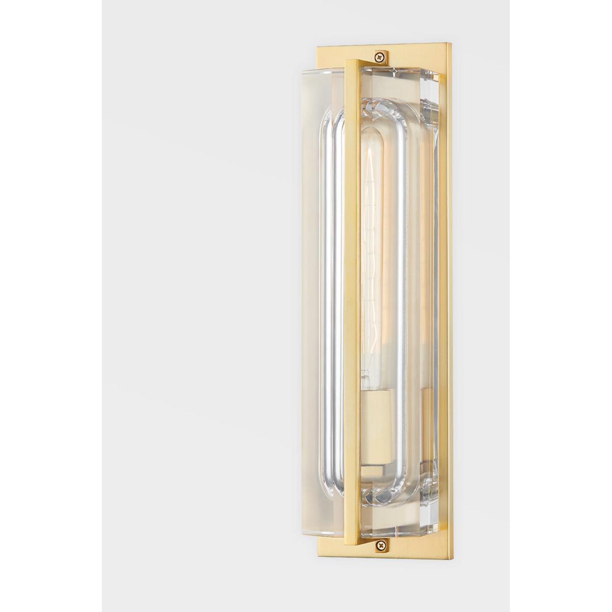 Hawkins 1-Light Wall Sconce in  Aged Brass 4.5L x 4.5W x 16.75H