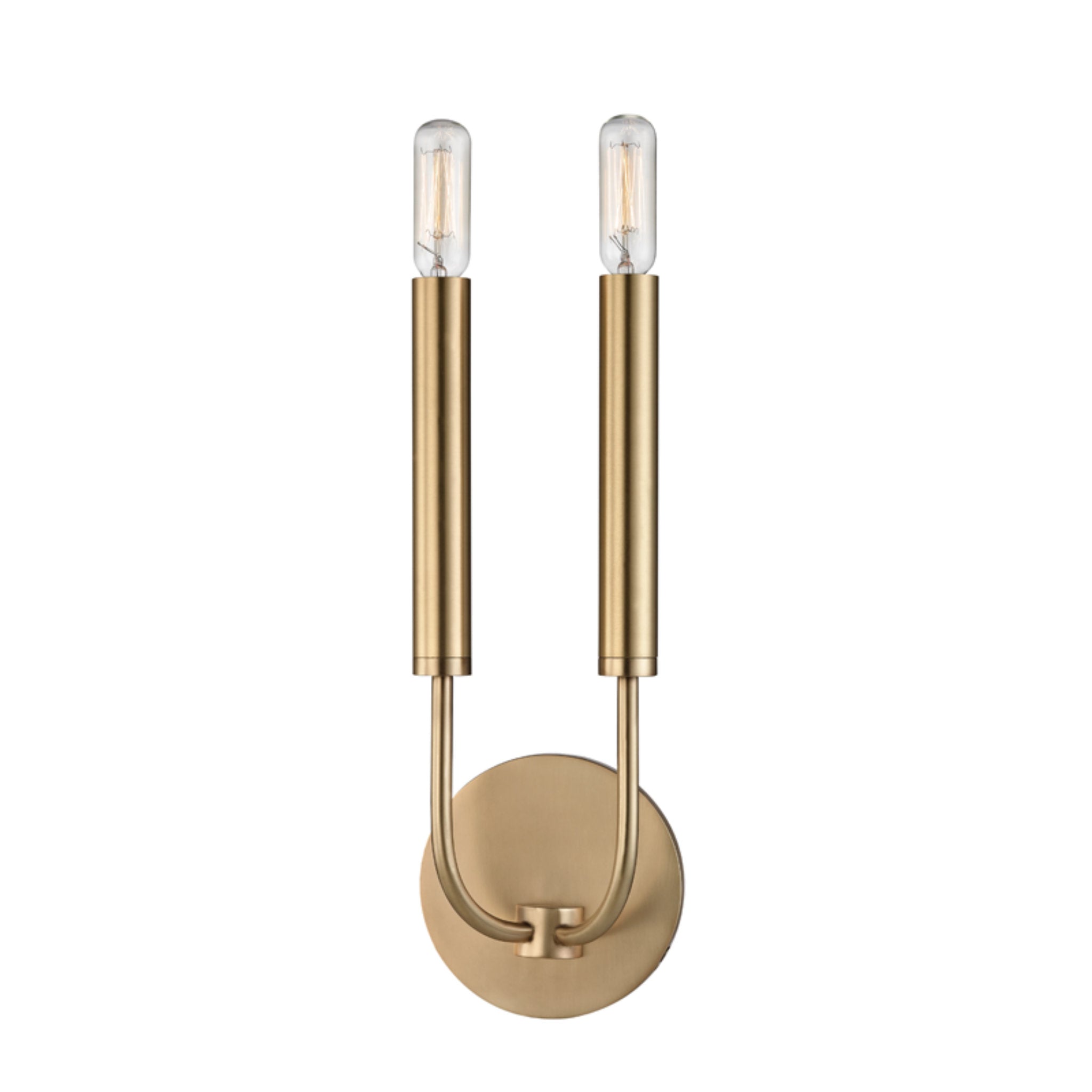 Gideon 2 Light Wall Sconce in Aged Brass
