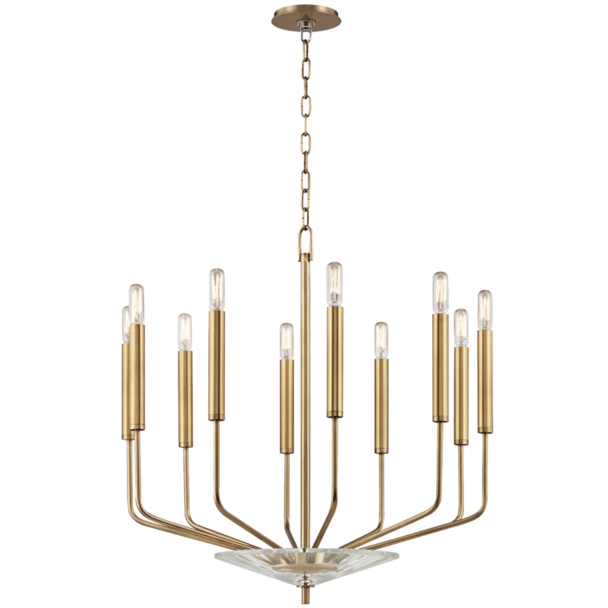 Gideon 10-Light Chandelier in  Aged Brass 24.25L x 24.25W x 24.75H