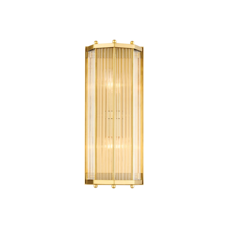 Wembley 2 Light Wall Sconce in Aged Brass