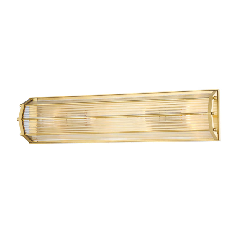 Wembley 4 Light Wall Sconce in Aged Brass