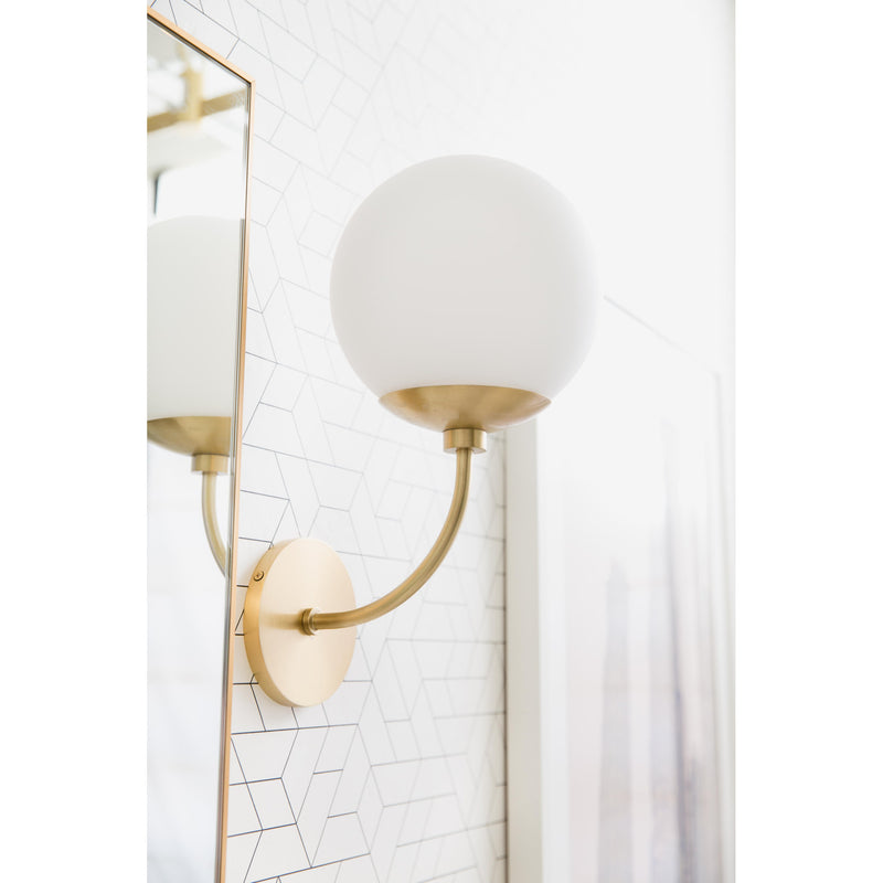 Carrie 1 Light Wall Sconce in Aged Brass