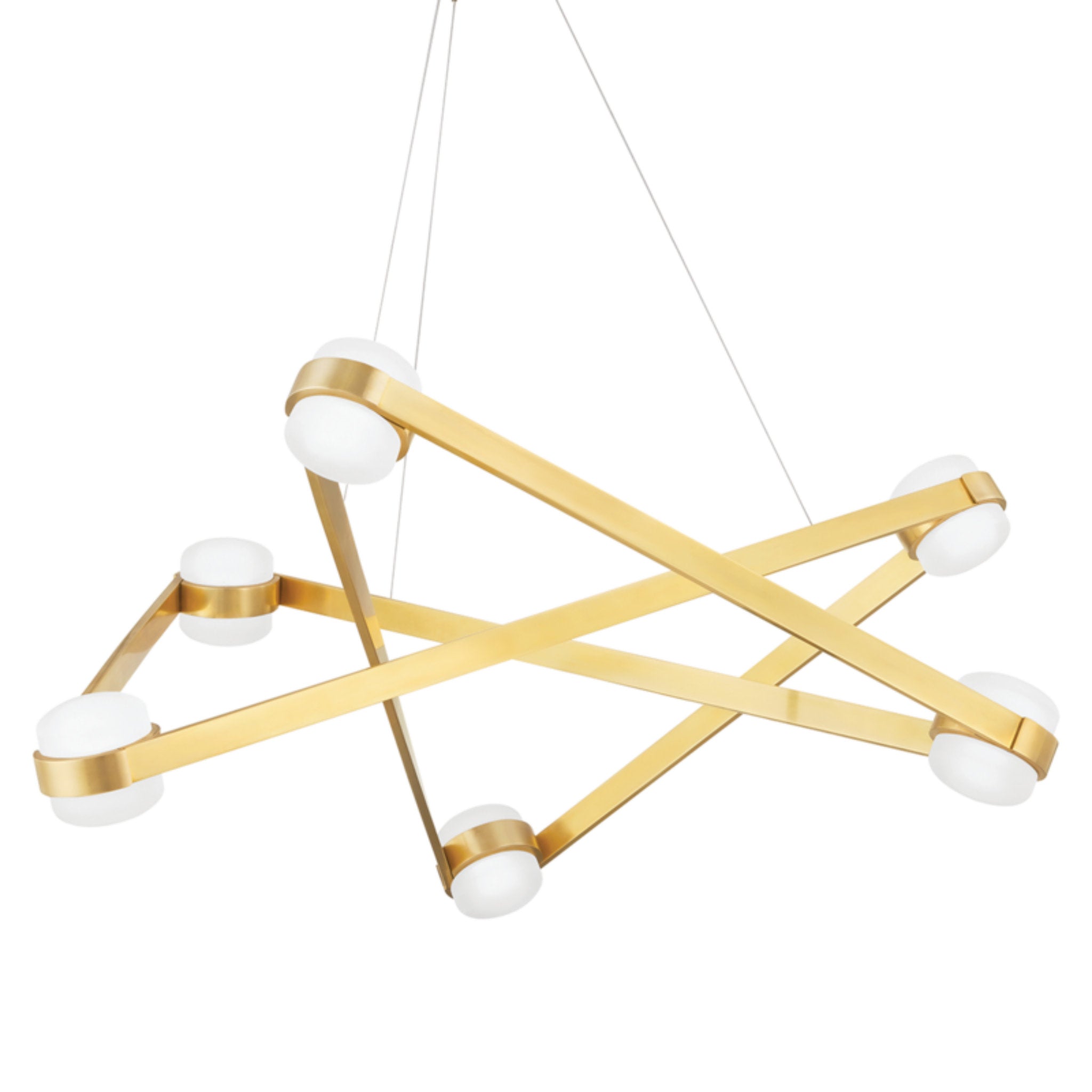Orbit 6-Light Chandelier in  Aged Brass 38L x 38W x 13.75H