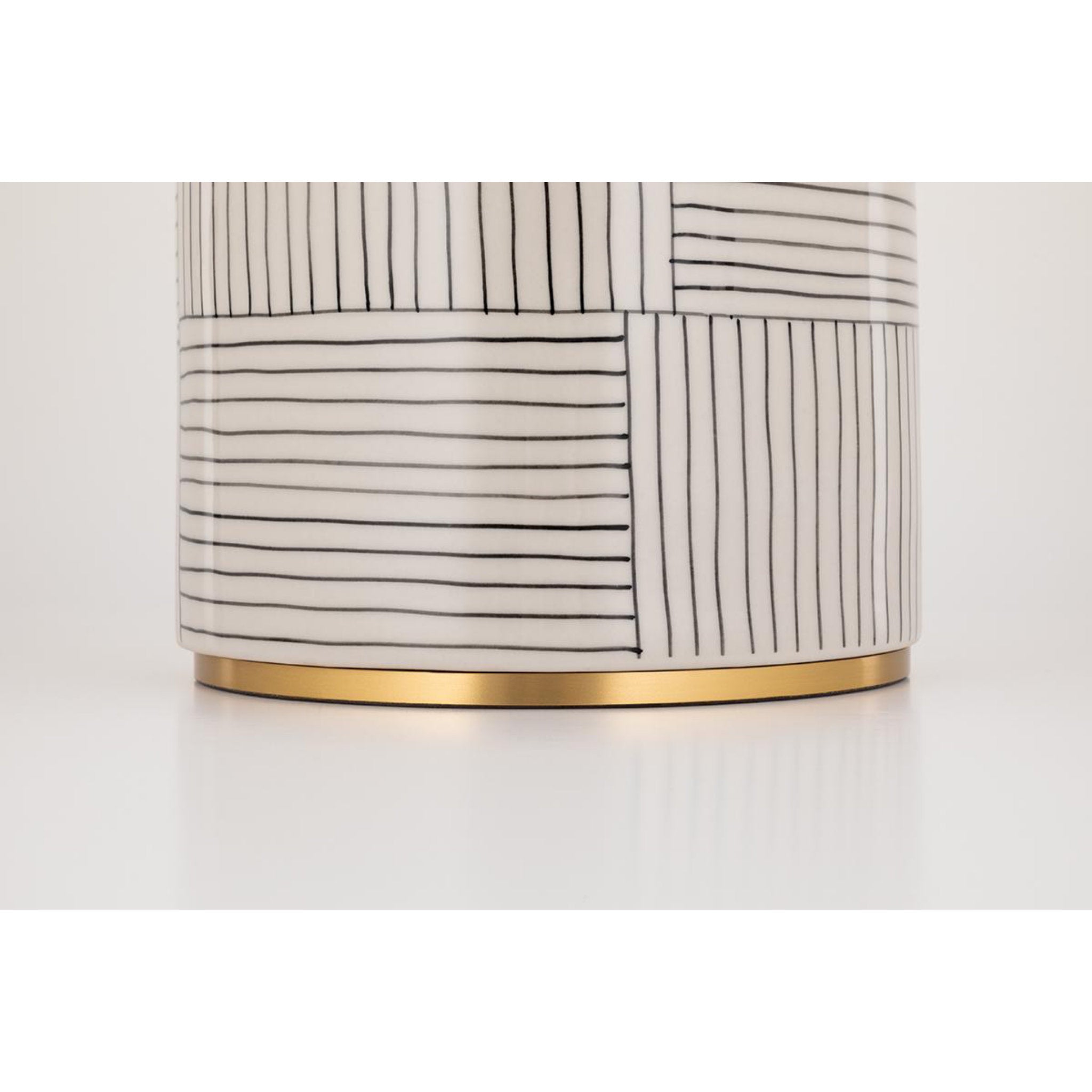 Borneo 1 Light Table Lamp in Aged Brass/stripe Combo
