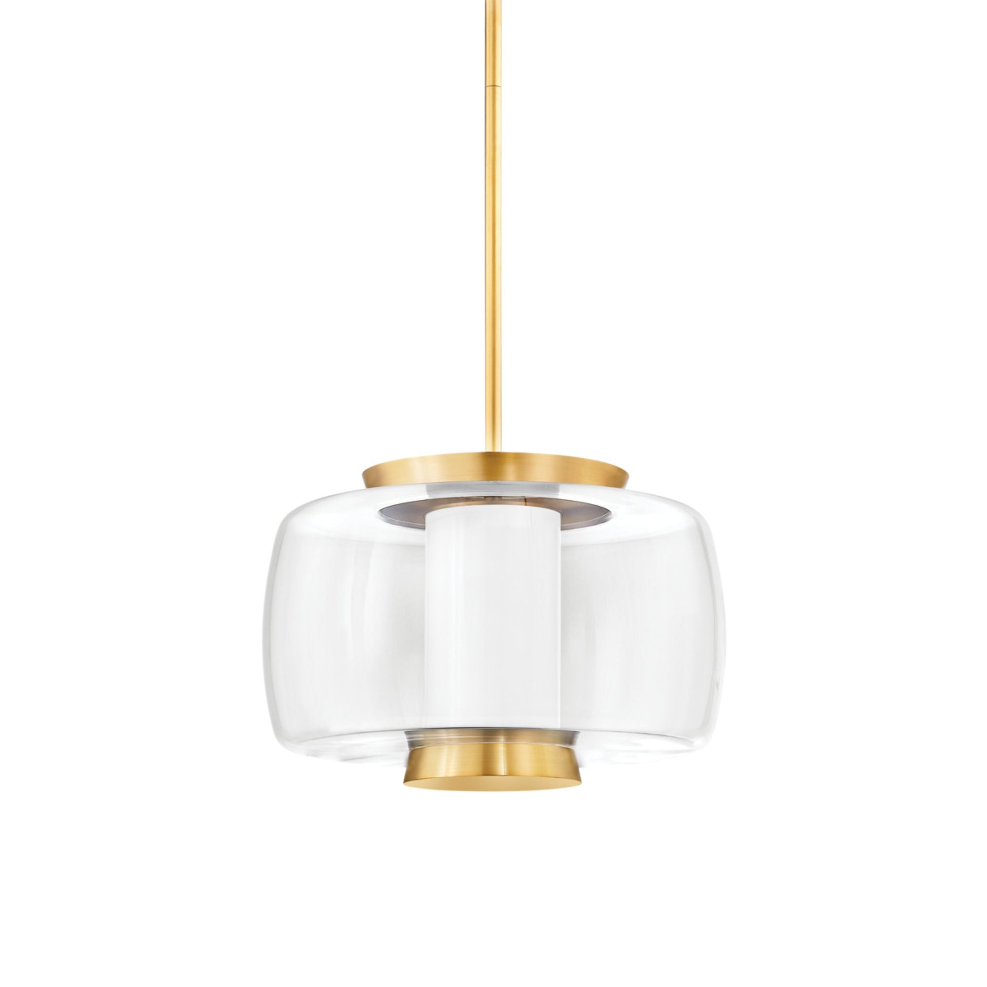 Beau 1-Light Pendant in Aged Brass 20W x 13.75H