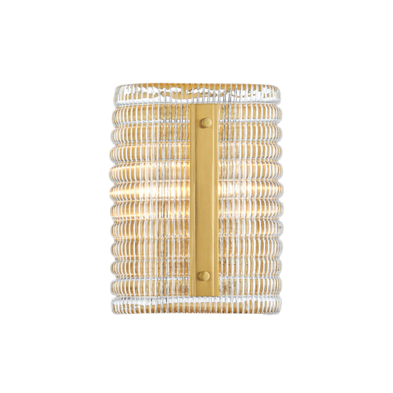 Athens 2 Light Wall Sconce in Aged Brass