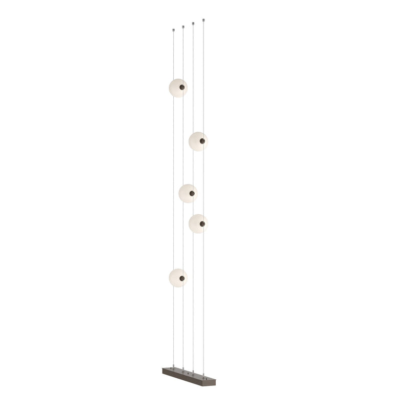Abacus 5-Light Floor to Ceiling Plug-In LED Lamp in Bronze w/ Opal Glass (GG)