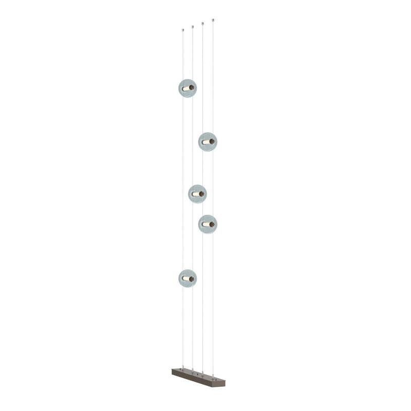 Abacus 5-Light Floor to Ceiling Plug-In LED Lamp in Bronze w/ Cool Grey Glass (YL)