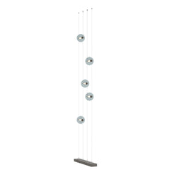 Abacus 5-Light Floor to Ceiling Plug-In LED Lamp in Dark Smoke w/ Cool Grey Glass (YL)