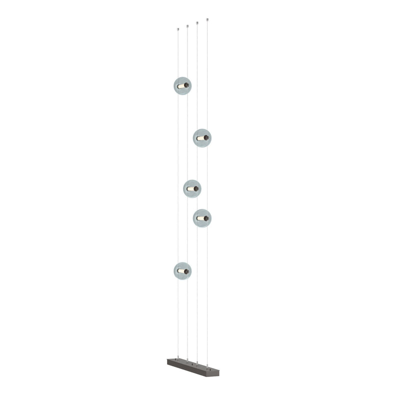 Abacus 5-Light Floor to Ceiling Plug-In LED Lamp in Oil Rubbed Bronze w/ Cool Grey Glass (YL)