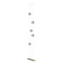 Abacus 5-Light Floor to Ceiling Plug-In LED Lamp in Soft Gold w/ Cool Grey Glass (YL)