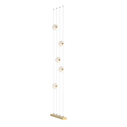 Abacus 5-Light Floor to Ceiling Plug-In LED Lamp in Modern Brass w/ Opal Glass (GG)