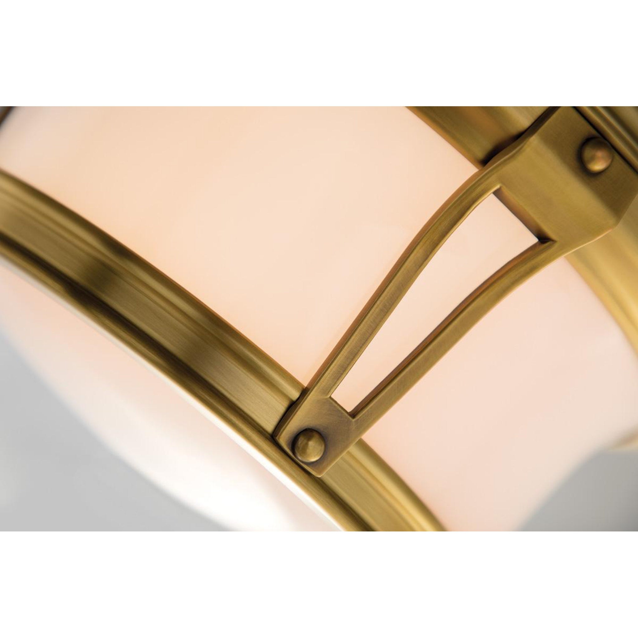 Newport 3-Light Flush Mount in  Aged Brass 15L x 15W x 6.5H