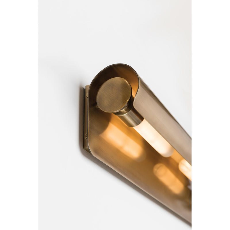 Accord 2 Light Wall Sconce in Aged Brass