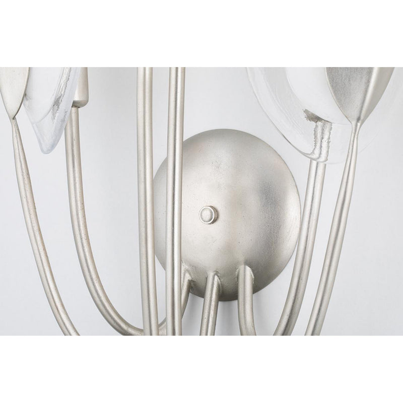 Blossom 1 Light Wall Sconce in Silver Leaf