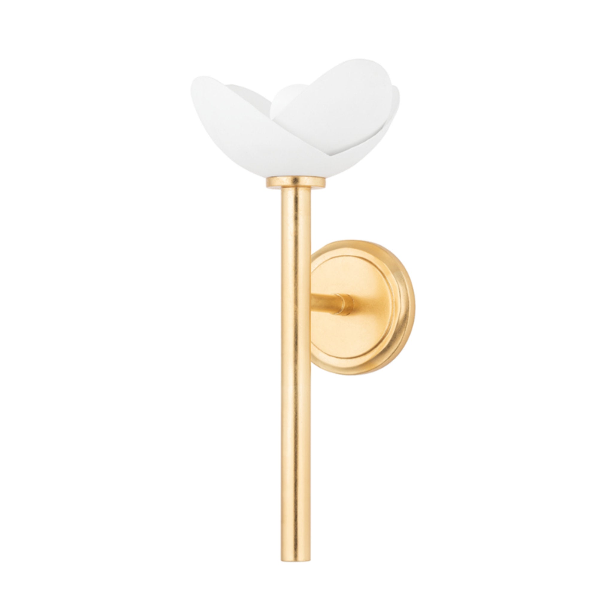 Dawson 1-Light Wall Sconce in  Gold Leaf/White Plaster 7.25L x 7.25W x 16.75H