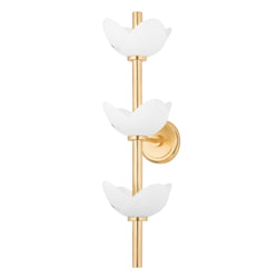 Dawson 6 Light Wall Sconce in Gold Leaf/white Plaster