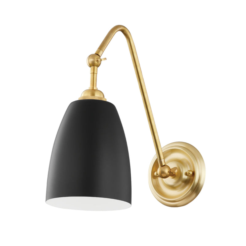 Millwood 1 Light Wall Sconce in Aged Brass/black