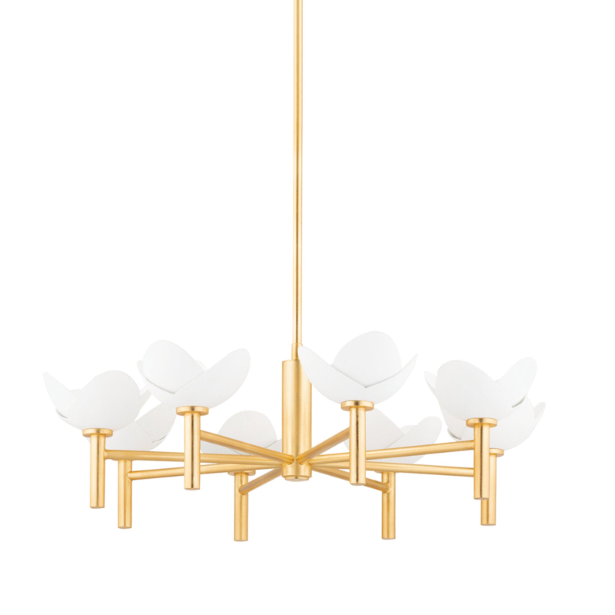 Dawson 8-Light Chandelier in  Gold Leaf/White Plaster 33.75L x 33.75W x 11.375H