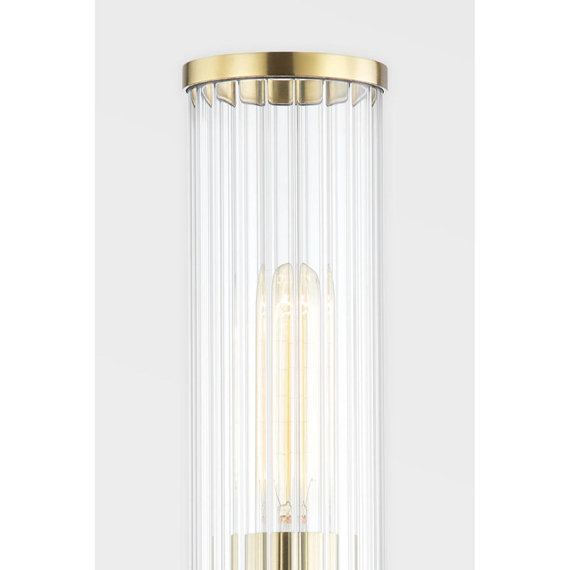 Malone 1 Light Wall Sconce in Aged Brass