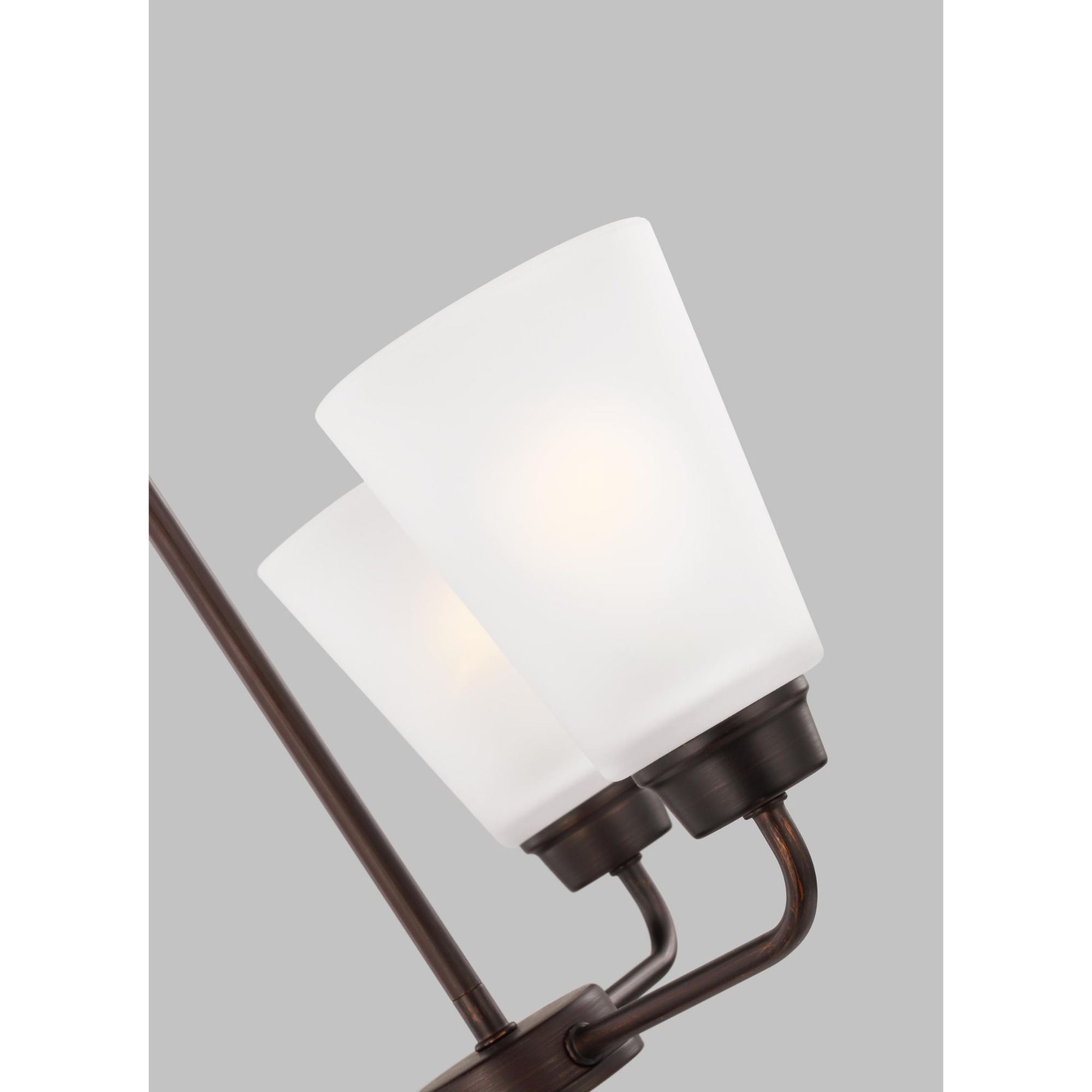 Kerrville Three Light Chandelier Transitional 17.875" Width 15" Height Steel Round Satin Etched Shade in Bronze